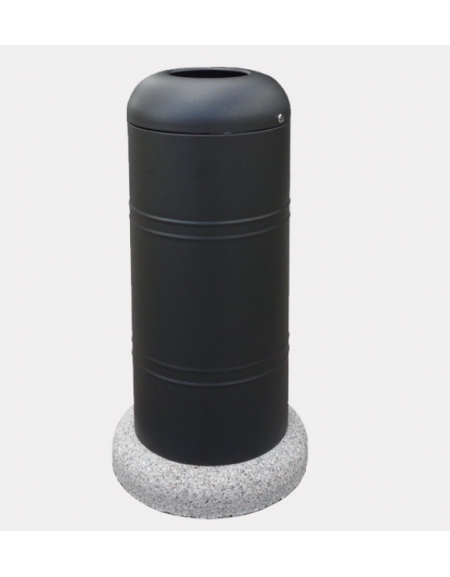 Cestino di forma cilindrica in acciaio zincato e verniciato, Con base in ferro - cm Ø 40x91,6h