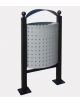 Cestino portarifiuti da tassellare di forma ellittica in acciaio zincato e verniciato - Capacità Lt 60 - cm 60x27x107,6h