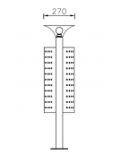 Cestino portarifiuti da inghisare di forma ellittica in acciaio inox - cm 60x27x107,6h