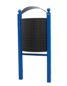 Cestino portarifiuti da tassellare di forma ellittica, contenitore in acciaio inox - cm 60x27x108h