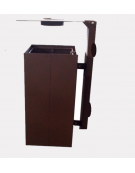 CCestino portarifiuti fissaggio a muro a forma quadrata in acciaio zincato e verniciato con spegnisigarette - cm 35x43x100,4h