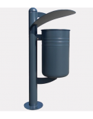 Cestino portarifiuti da inghisare a forma cilindrica con nervature - cm 39x53,2x137,5h