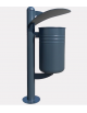 Cestino portarifiuti da tassellare a forma cilindrica con nervature - cm 39x53,2x117,5h