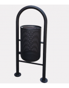 Cestino portarifiuti da inghisare a forma cilindrica in acciaio zincato e verniciato - cm Ø 32x139,5h