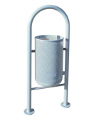 Cestino portarifiuti da tassellare a forma cilindrica in acciaio zincato e verniciato - cm Ø 32x120h