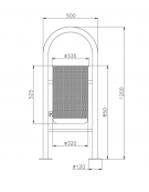 Cestino portarifiuti con coperchio da inghisare a forma cilindrica in acciaio zincato e verniciato - cm Ø 33,5x120h