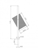 Cestino portarifiuti con coperchio da inghisare a forma cilindrica in acciaio zincato e verniciato - cm Ø 33,5x120h