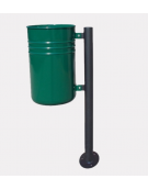 Cestino portarifiuti Lt 45 da tassellare di forma cilindrica, in acciaio zincato e verniciato - cm 50x44,9x100h