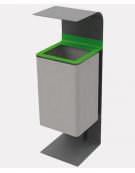 Cestino per la raccolta differenziata a forma rettangolare in acciaio zincato e verniciato - cm 35x42x110h