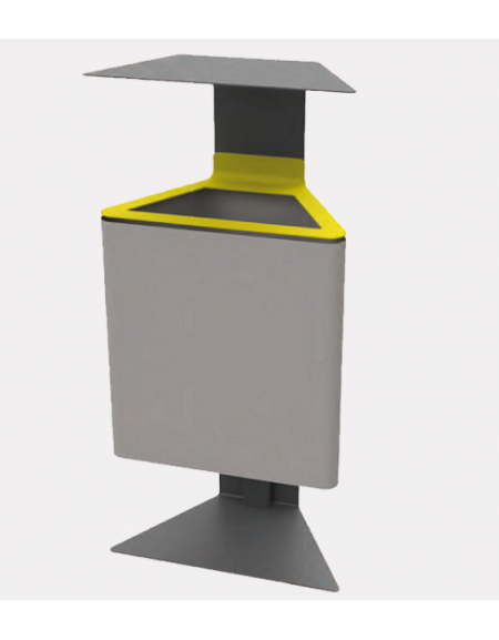 Cestino per la raccolta differenziata a forma triangolare in acciaio zincato e verniciato - cm 50x30x110h Cestino per la raccolta differenziata a forma triangolare in acciaio zincato e verniciato - cm 50x30x110h