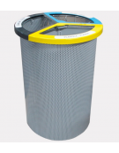 Cestone per la raccolta differenziata diviso in tre settori, in acciaio zincato e verniciato - Capacita' Lt 120 - cm 50,5 x 73,5