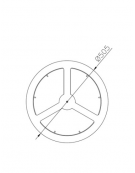 Cestone per la raccolta differenziata diviso in tre settori, in acciaio zincato e verniciato - Capacita' Lt 120 - cm 50,5 x 73,5