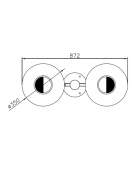 Cestino per la raccolta differenziata, 2 contenitori, acciaio zincato e verniciato, coperchi e posacenere - cm 87,2 x 35x131,7h