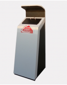 Cestino per la raccolta differenziata per medicinali, colore bianco, in acciaio da tassellare - cm 40,5x44,5x119,2h