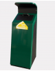 Cestino per la raccolta differenziata per pile, colore verde, in acciaio da tassellare - cm 40,5x44,5x119,2h