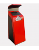 Cestino per la raccolta differenziata per spray, colore rosso, in acciaio da tassellare - cm 40,5x45,5x119,2h