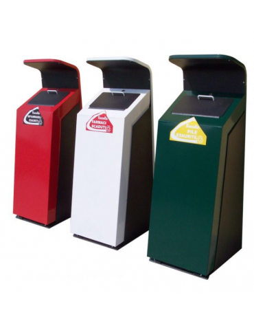 Base cemento per cestini raccolta differenziata medicinali, pile, spray e toner, cod. DN35073 - DN35074 - DN35075 - DN35076