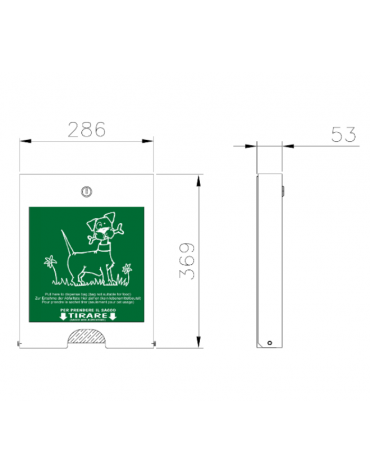 Distributore di sacchetti realizzato in acciaio zincato e verniciato. Da fissare a muro - cm 28,6x5,3x36,9h