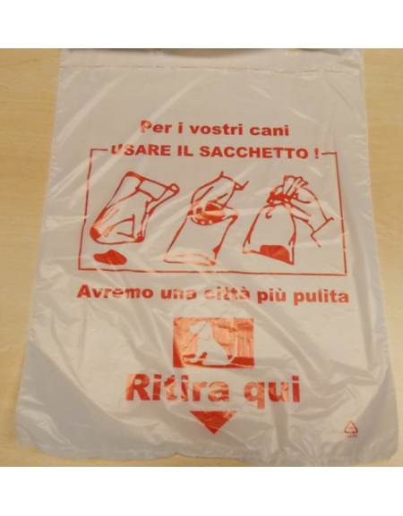 Confezione da pz 100 sacchetti deiezioni canine in HD-PE - cm 25x31 - per cod. DN35081 - DN35083 - DN35084