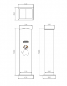 Totem per la raccolta di deiezioni canine, distributore di sacchetti e cestino per lo smaltimento - cm 43x35x130h