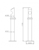 Spegnisigarette in acciaio inox. Da tassellare - cm Ø250 / Ø121x110h