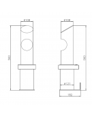 Spegnisigarette in acciaio inox. Da fissare a muro - cm Ø12,1x56h