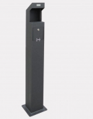 Spegnisigarette realizzato in acciaio zincato e verniciato di forma tubolare di acciaio. Da tassellare - cm 22x15x120h