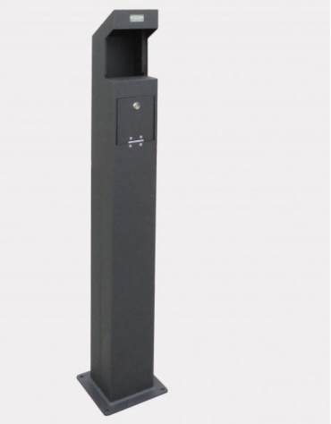 Spegnisigarette realizzato in acciaio zincato e verniciato di forma tubolare di acciaio. Da tassellare - cm 22x15x120h