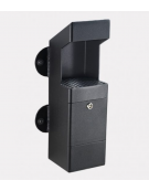 Spegnisigarette realizzato in acciaio zincato e verniciato di forma tubolare di acciaio. Da tassellare - cm 15x15x50h