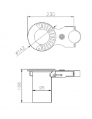 Spegnisigarette realizzato in acciaio zincato e verniciato. Fissaggio a paletto - cm 23x14,2x16,6h