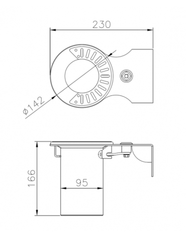 Spegnisigarette realizzato in acciaio zincato e verniciato. Fissaggio a muro - cm 23x14,2x16,6h