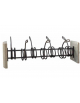 Portabici bifacciale alto-basso 7 posti, in acciaio zincato e verniciato, con fianchi in cemento - cm 261,6x90,1x82,6h