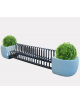 Portabici 3 posti con fioriere laterali, rastrelliera di elementi in tubolare di acciaio zincato e verniciato - cm 241x55x48,9h