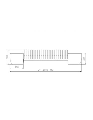 Portabici 5 posti con fioriere laterali, rastrelliera di elementi in tubolare di acciaio zincato e verniciato - cm 291x55x48,9h