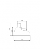 Portabici 5 + 2 posti con rastrelliera in tubolare di acciaio con sostegni laterali in cemento - cm 250x60x46,9h