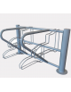 Portabici a 6 posti con elementi reggi-ruota alternati alto-basso realizzati in acciaio zincato e verniciato - cm 267x85x95h