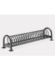 Portabici rastrelliera 5 posti con elemento a spirale. Base per il fissaggio al suolo tramite tasselli - cm 209,5x59x50,5h