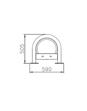 Portabici 5 posti con elemento a spirale. Base per il fissaggio al suolo tramite tasselli - cm 209,5x59x50,5h