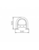 Portabici 7 posti con elemento a spirale. Base per il fissaggio al suolo tramite tasselli - cm 243,5x59x50,5h