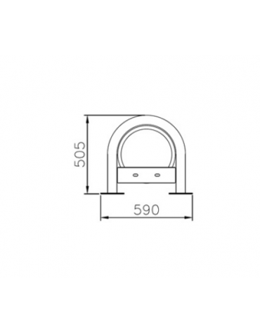 Portabici 7 posti con elemento a spirale. Base per il fissaggio al suolo tramite tasselli - cm 243,5x59x50,5h