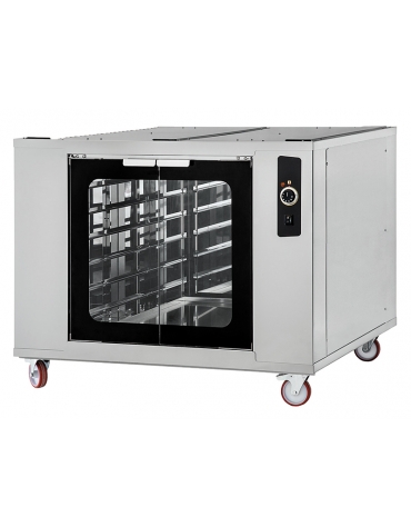 Cella di lievitazione per forno pizzeria elettrico con ruote e porte a vetro - cm. 136x49x90h