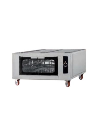 Cella di lievitazione per forno pizzeria elettrico con ruote e porte a vetro - cm. 136x49x90h