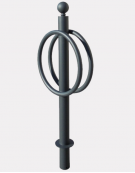 Portabici singolo realizzato in acciaio zincato e verniciato. A 2 posti. Da inghisare - cm Ø49,8x131,6h