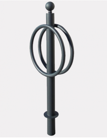 Portabici singolo realizzato in acciaio zincato e verniciato. A 2 posti. Da inghisare - cm Ø49,8x131,6h