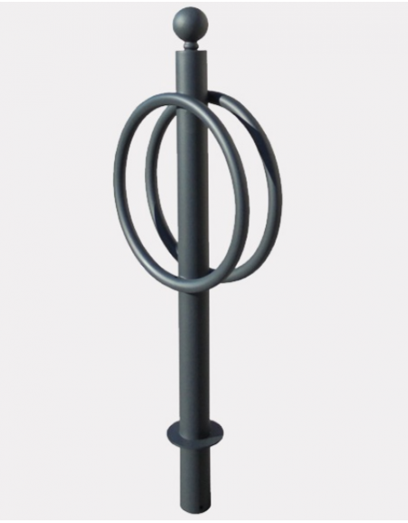 Portabici singolo realizzato in acciaio zincato e verniciato. Da tassellare - cm Ø49,8x111,6h