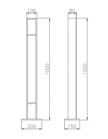 Portabici singolo realizzato in acciaio zincato e verniciato. 2 posti. Da tassellare - cm 10x8x100h