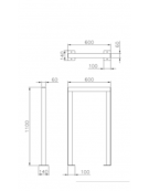 Portabici singolo realizzato in acciaio zincato e verniciato. Da inghisare - cm 60x10x110h