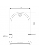 Portabici singolo realizzato ad archetto in acciaio zincato e verniciato. Da inghisare 72x8x80h