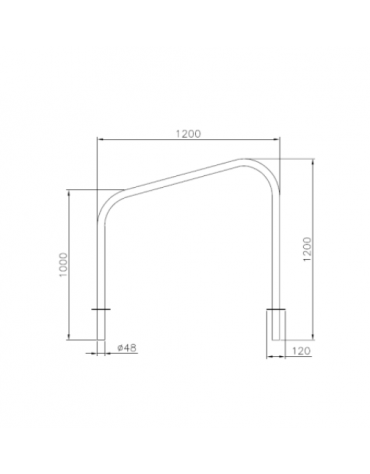 Portabici a 2 posti in acciaio inox. Da inghisare - cm 120x100h