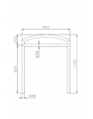 Portabici a 2 posti in acciaio inox. Da inghisare - cm 90xØ48x110h